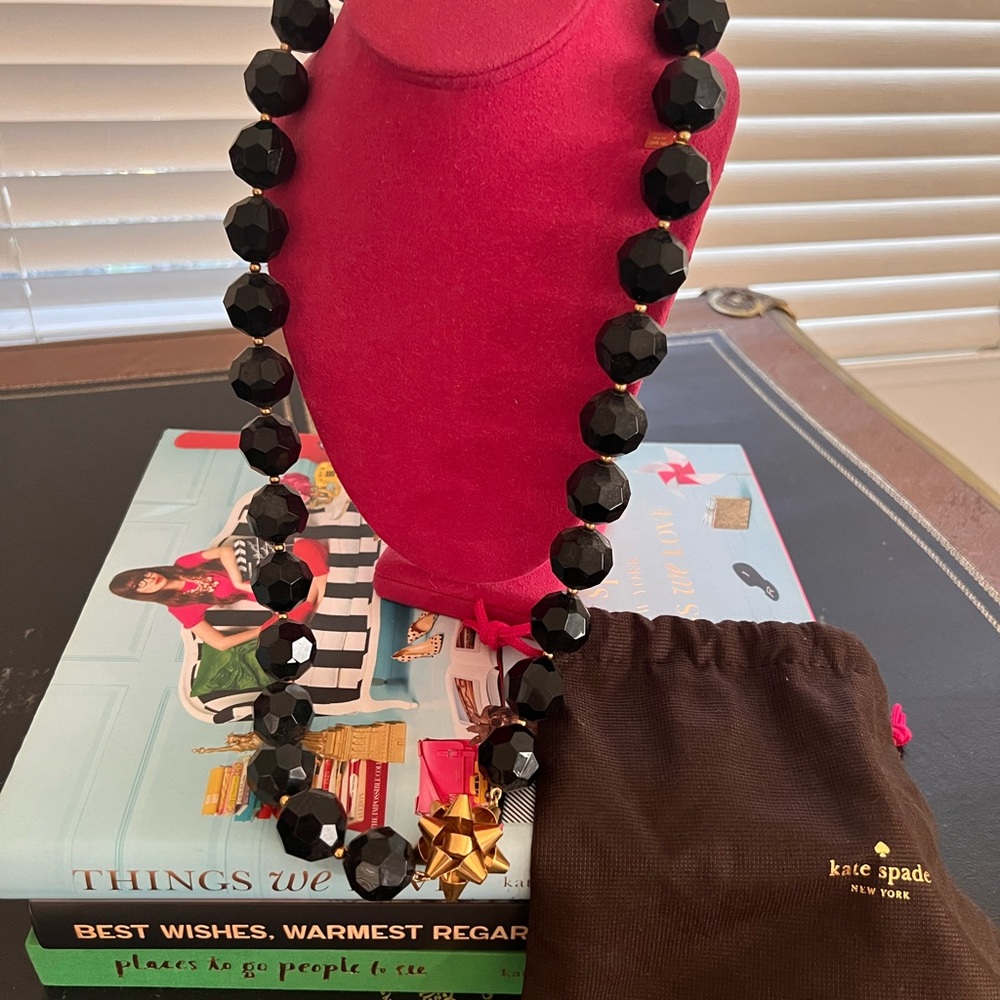 Kate spade, long statement necklace with the original duster bag